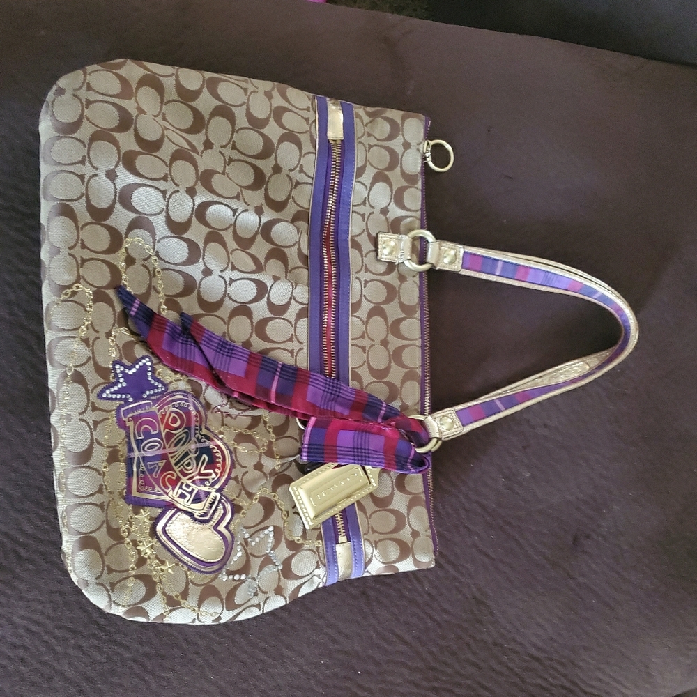 Coach Poppy Purple and Gold